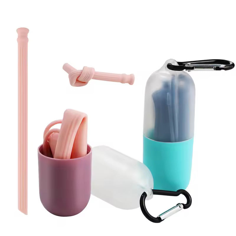 Silicone Folding Straw with Case