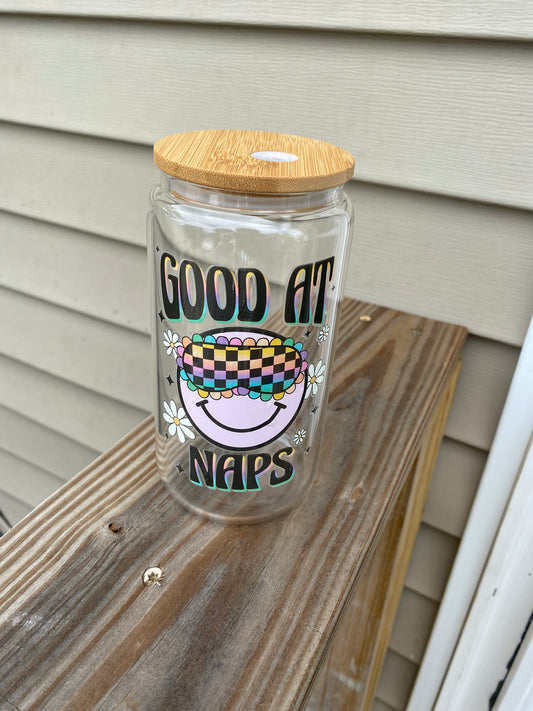 Good at Naps Glass Cup